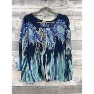 Roz & Ali 1X Long Sleeve Blouse